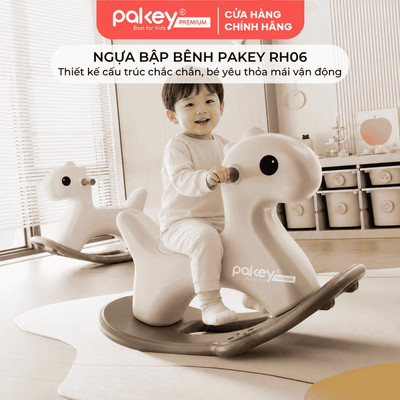 [NEW] Ngựa Bập Bênh PAKEY RH06 Cao Cấp Cho Bé, Nhưa Nguyên Sinh HDPE, Chống Lật An Toàn