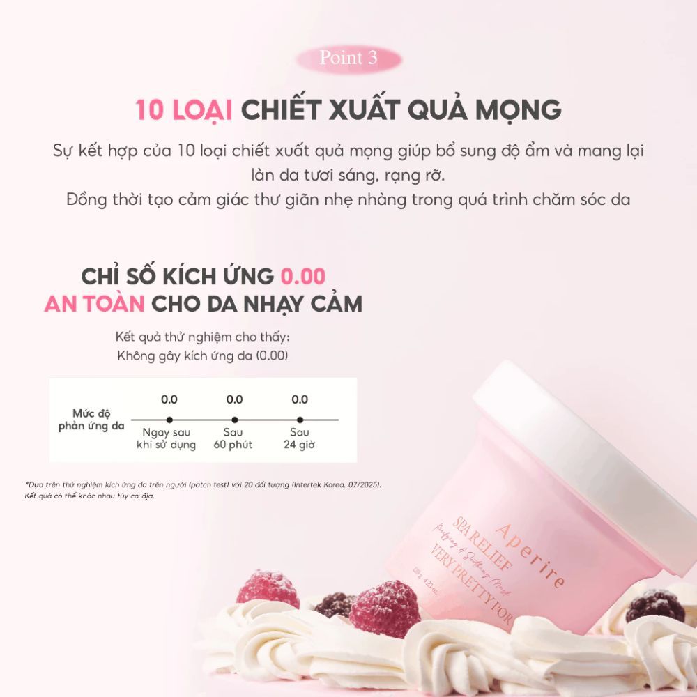 Ảnh 4 của Mặt Nạ Đất Sét Aperire Spa Relief Pore Mask, Làm Sạch Sâu Dầu Nhờn, Mặt Nạ Thu Nhỏ Lỗ Chân Lông 120g