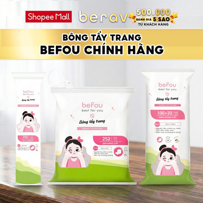Bông Tẩy Trang Cotton Befou 234 Miếng Vuông