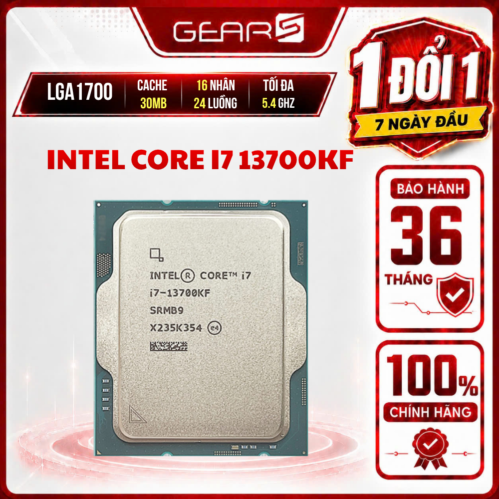 [Full Vat] CPU Intel Core i7 13700KF Tray - Bảo Hành 36 Tháng
