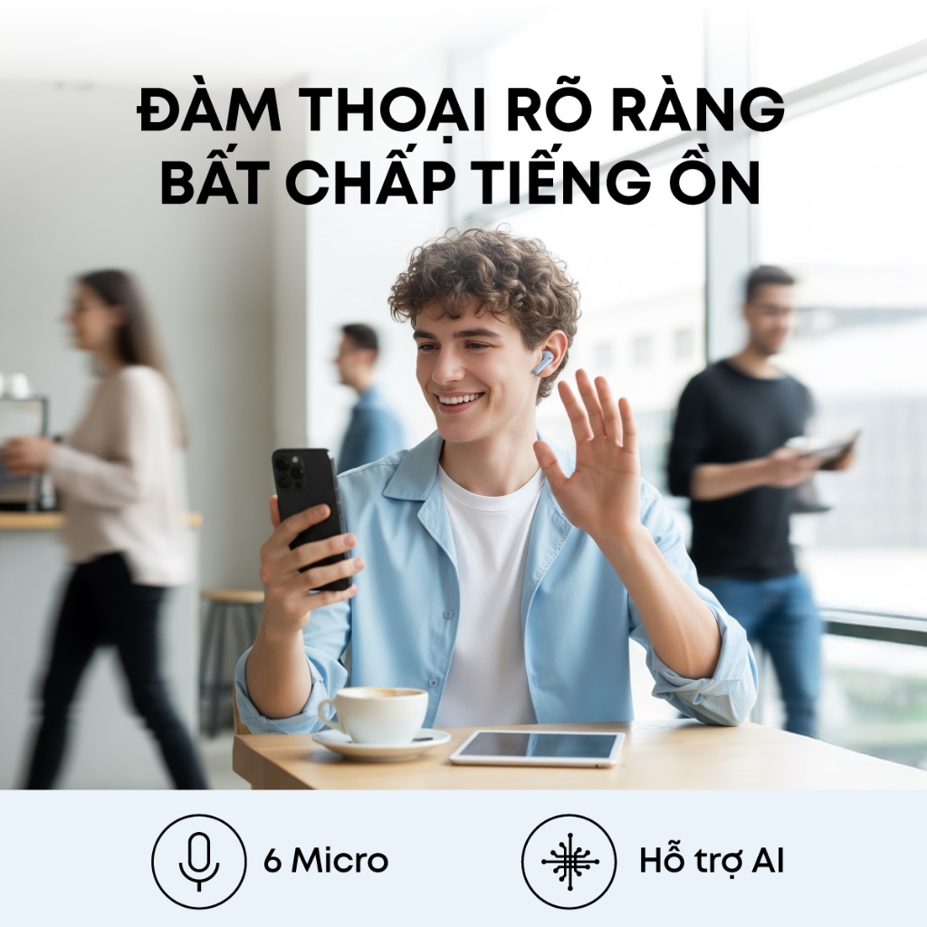 Tai nghe bluetooth ANC Soundcore R60i NC | Hires Audio | Chống ồn đến 52dB | Pin 50h | Phiên dịch - Hàng chính hãng | BigBuy360 - bigbuy360.vn