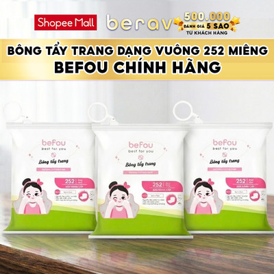 Combo 3 Bông Tẩy Trang Vuông Befou 252 Miếng