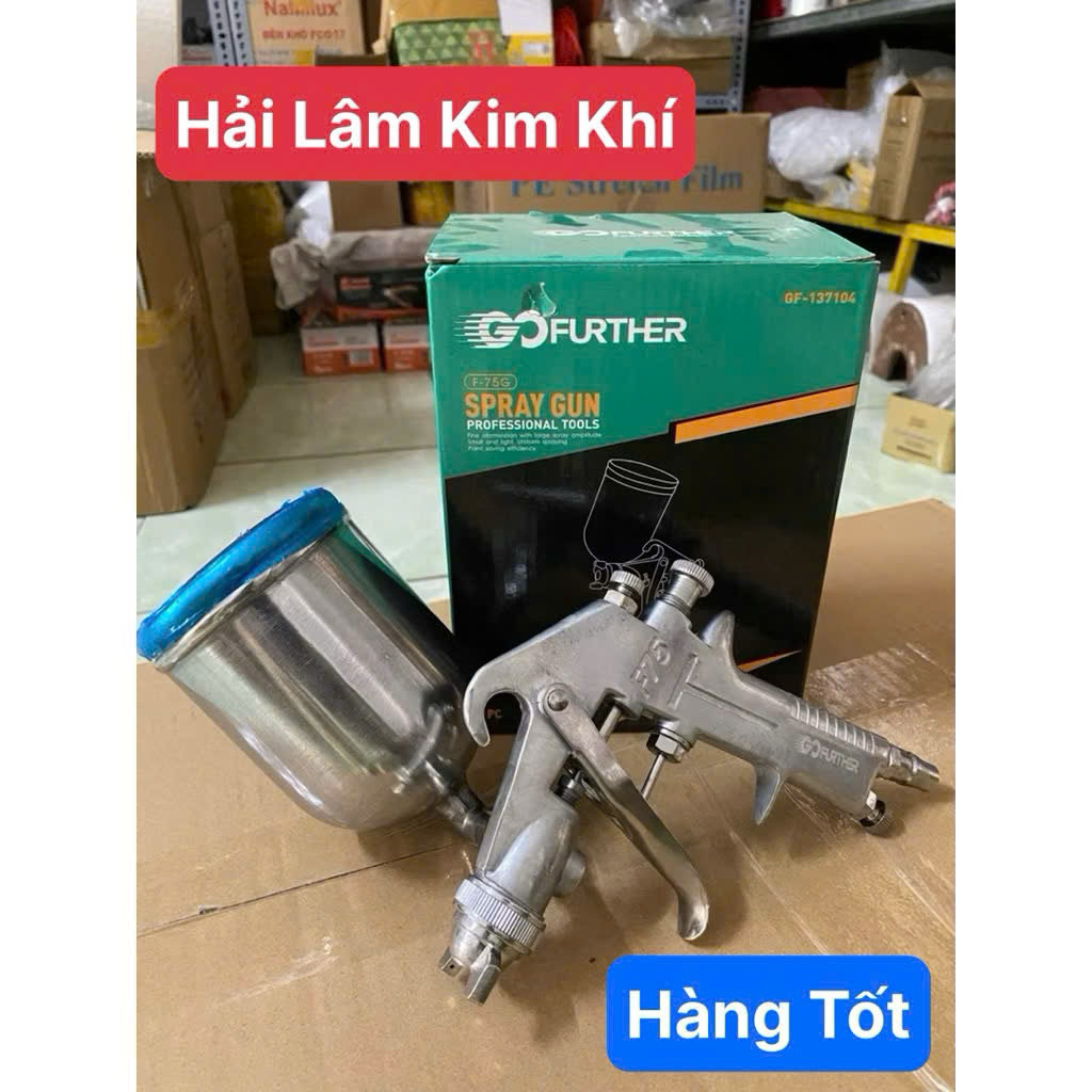 Súng Phun Sơn Khí Nén GoFurther F75G 400cc – Phun Mịn, Đều Màu, Tiết Kiệm Sơn, Dễ Sử Dụng