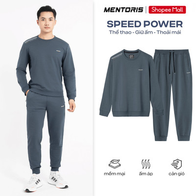 Bộ Quần Áo Thu Đông Nam MENTORIS Vải Nỉ Premium, Mềm Mại, Giữ Ấm, Mặc Hằng Ngày, Form Vừa MCBN25W001