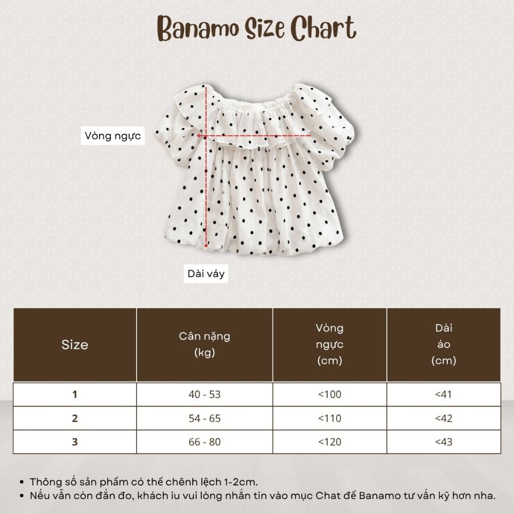 Áo kiểu nữ BIGSIZE Banamo Fashion áo chấm bi cổ trễ vai phối bèo nhún tay bồng dáng suông form rộng mặc nhiều kiểu 397 | BigBuy360 - bigbuy360.vn