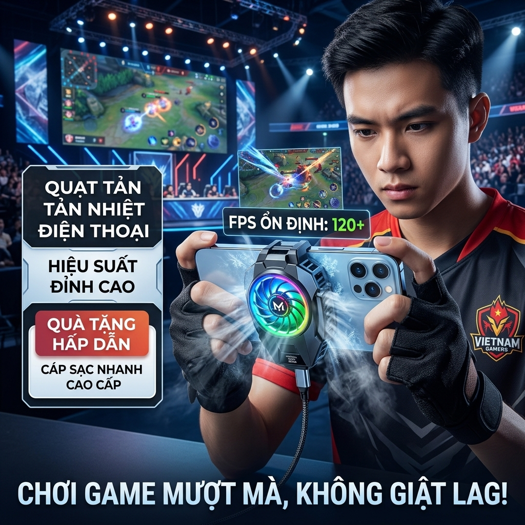 Quạt Kẹp Tản Nhiệt Điện Thoại DL05 G6 FL05 S3 Tản Nhiệt Cực Mạnh Chơi Game Mượt