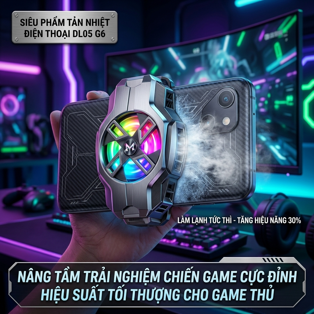 Quạt Tản Nhiệt Điện Thoại DL05 G6 FL05 S3 Làm Mát Nhanh Hỗ Trợ Chơi Game Giảm Nóng Máy