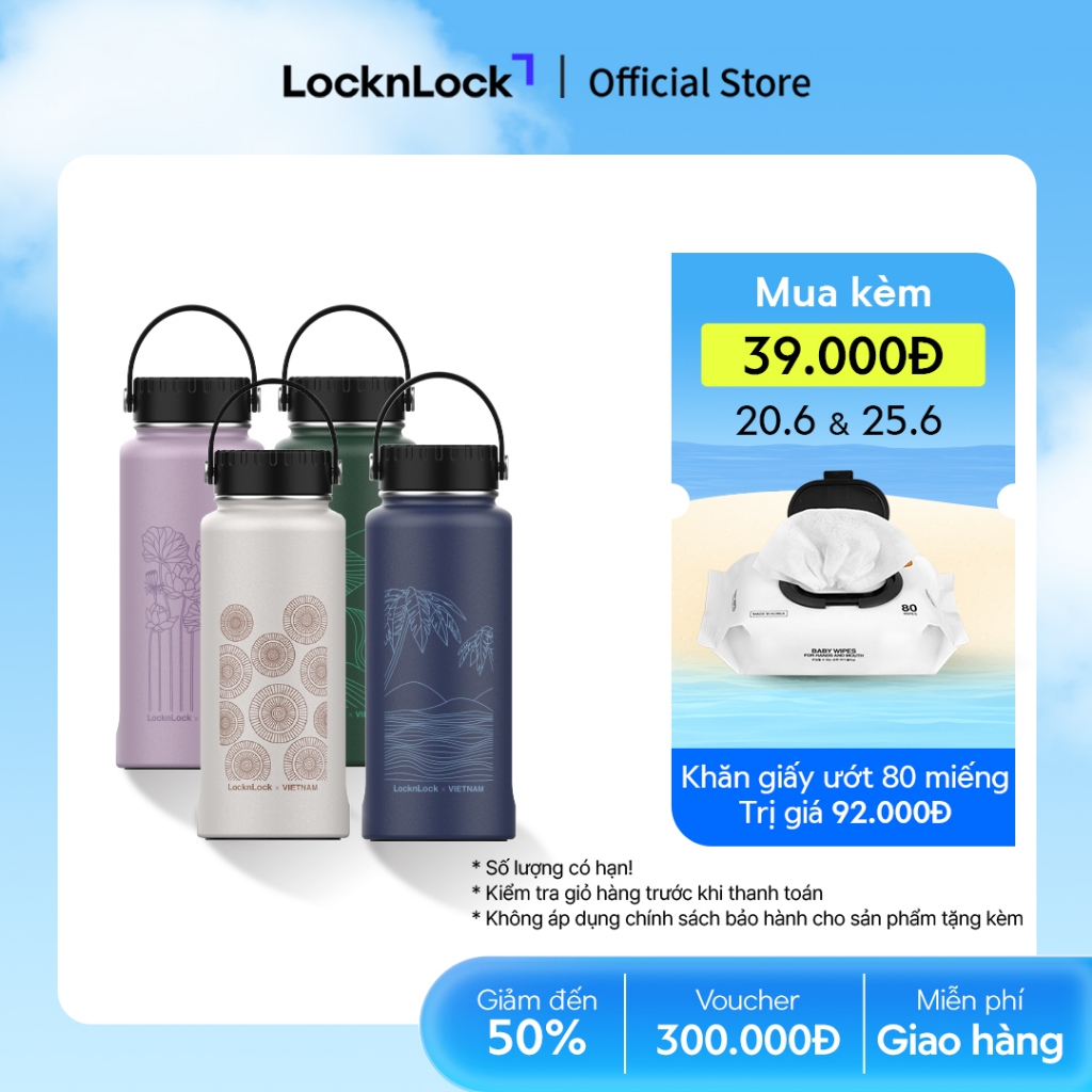 Bình giữ nhiệt Lock&Lock bằng thép không rỉ Riga Tumbler Vietnam Edition 897ml (4 phiên bản) LHC4160