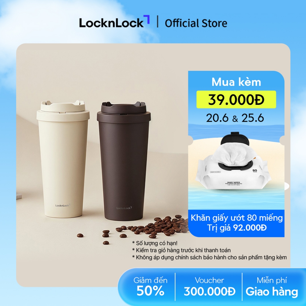Bình giữ nhiệt LocknLock Energetic ceramic tumbler LHC3414 bằng thép không gỉ 304 phủ sứ dung tích 550ml - 2 Màu