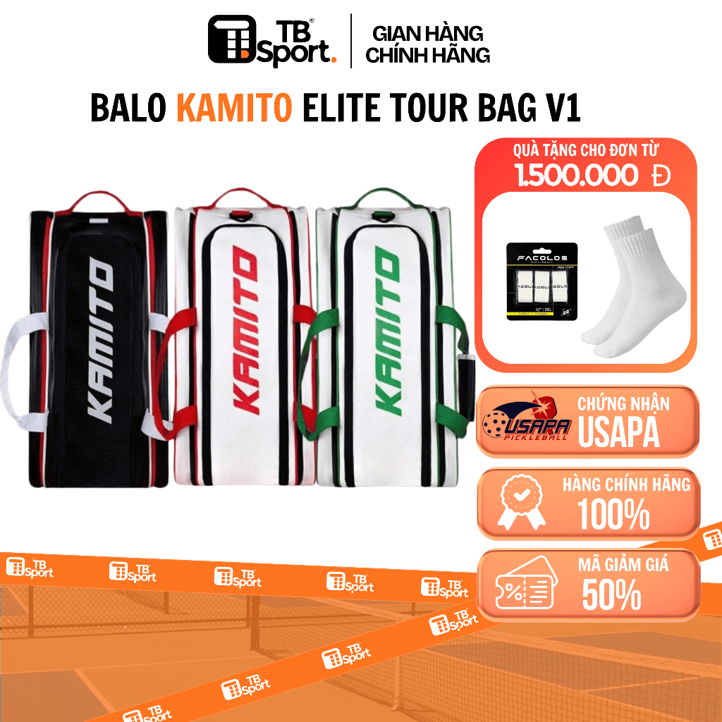 Túi Đựng Vợt Pickleball | Balo Pickleball Kamito Elite Tour Bag V1 - Hàng Chính Hãng