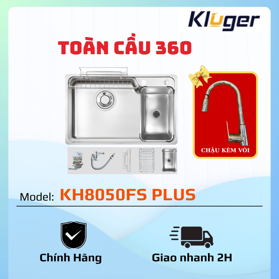 Chậu rửa bát Kluger KH8050FS Plus nhập khẩu