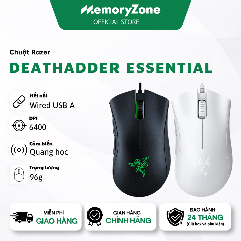 [BEST SELLER] Chuột Gaming Razer DeathAdder Essential - Quang học 6400DPI, 5 Nút Lập Trình, Led Đơn