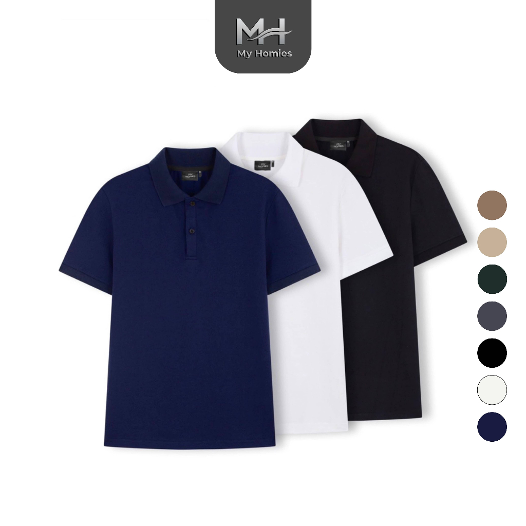 Áo polo nam trơn, áo thun nam cổ bẻ Big Size 55-115kg vải cotton cá sấu đủ màu - My Homies