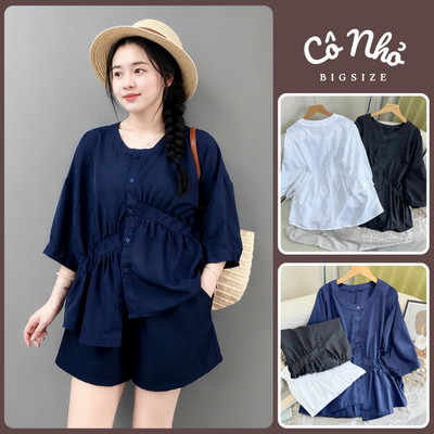 Áo Sơ Mi Cổ Tàu Bigsize Nữ Form Rộng Dáng Babydoll Thoải Mái Dễ Thương Cho Chubby A293