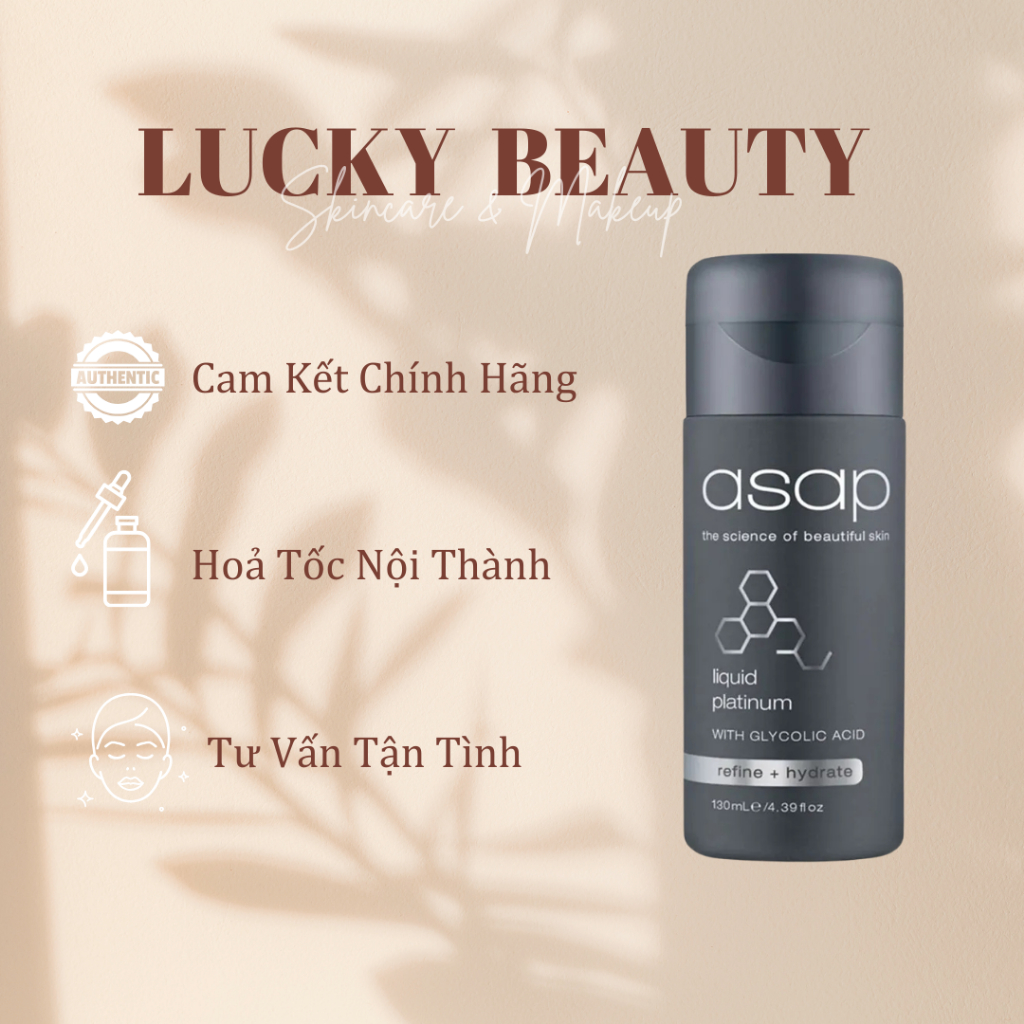 [HÀNG CTY] Asap Liquid Platinum – Nước Thần Dưỡng Da Tái Tạo Da Ban Đêm Cho Da Sáng Mịn 130ML