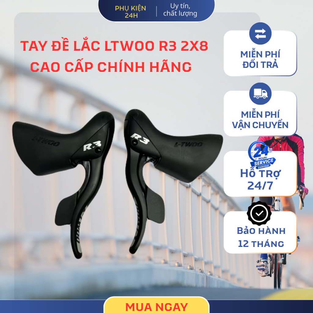 Tay đề lắc LTWOO - R3 , Tay đề lắc 2x8 tốc độ , Tay lắc xe đạp