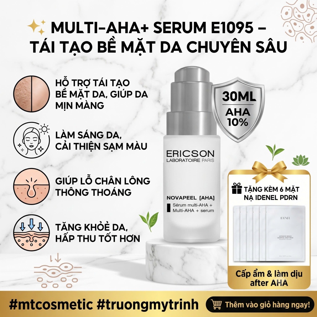 NOVAPEEL (AHA) MULTI-AHA + SERUM TÁI TẠO BỀ MẶT DA CHUYÊN SÂU MULTI-AHA+ SERUM E1095 DA SẦN–XỈN MÀU 