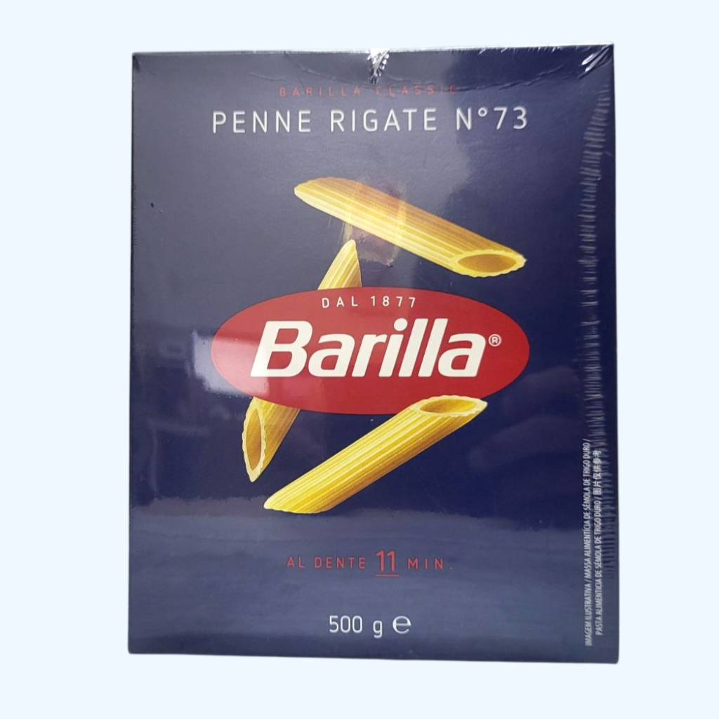 BARILLA -- hộp PENNE 500g -- NUI ỐNG XÉO Ý No 73 Penne Rigate Pasta (HALAL)
