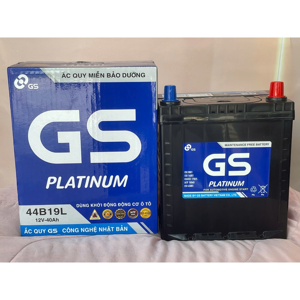 Ắc Quy GS 44B19L 12V 40Ah Khô Miễn Bảo Dưỡng Chính Hãng Cho Ô Tô