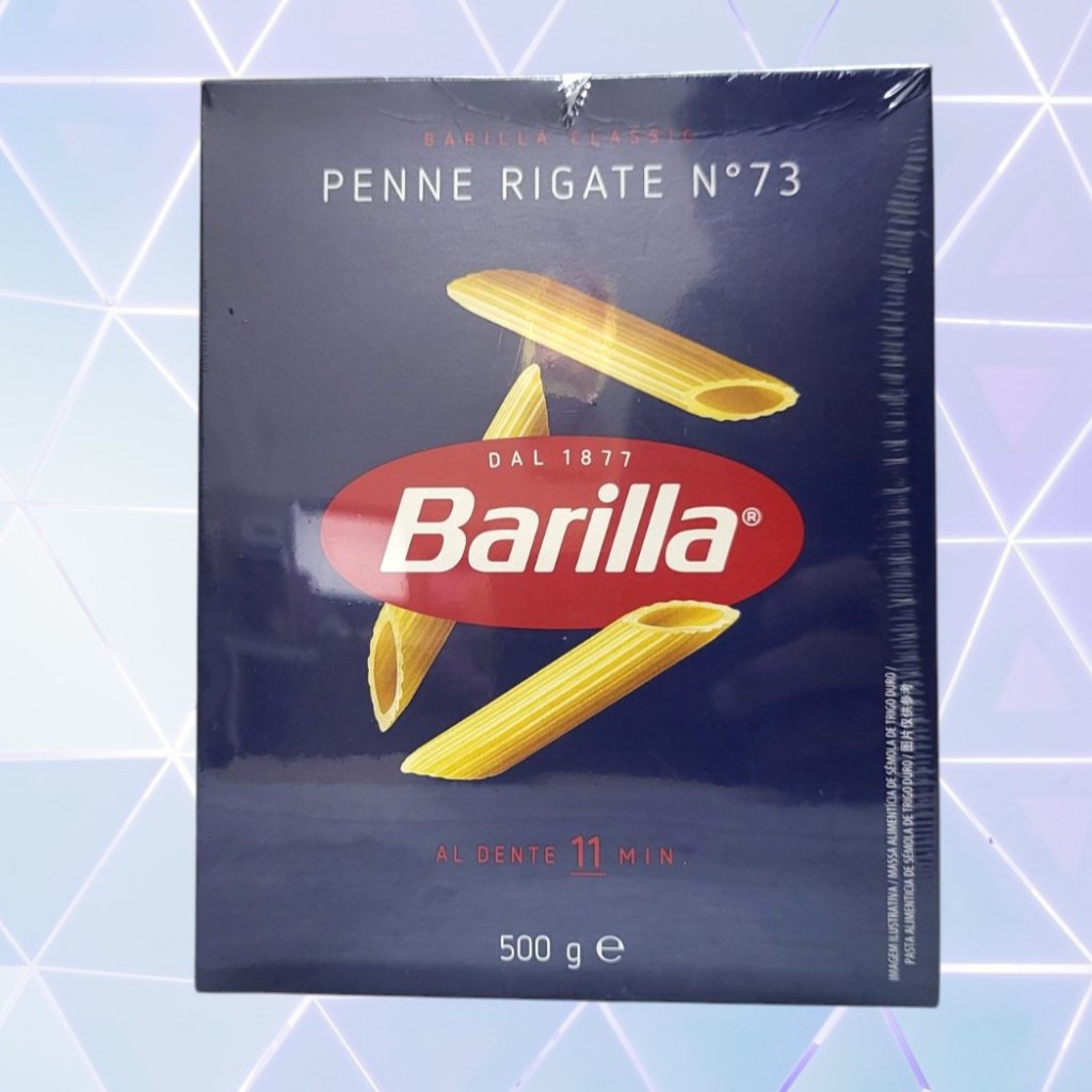 BARILLA (hộp PENNE 500g) NUI ỐNG XÉO Ý No 73 Penne Rigate Pasta (HALAL)