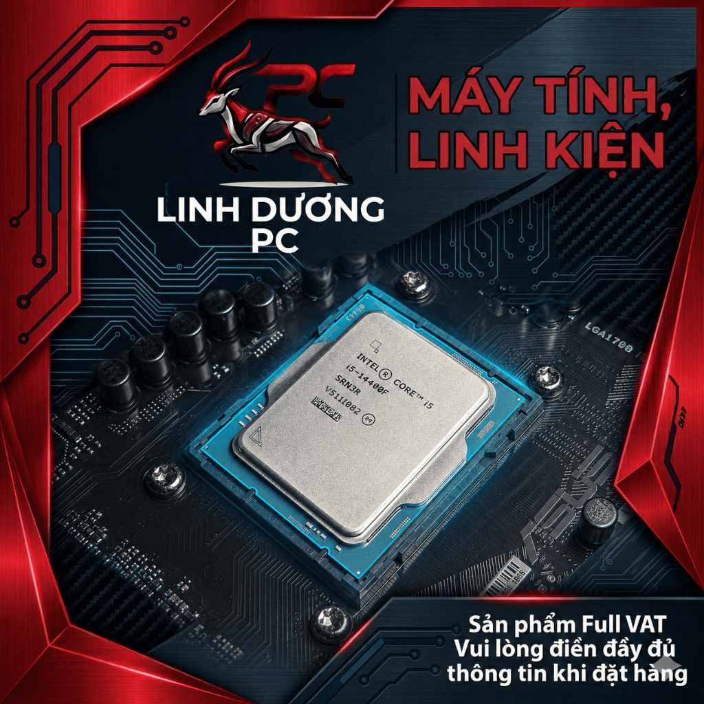 [Full VAT + BH hãng] PC Intel Core i5 14400F + B760M + 16GB 3200Mhz Bộ PC lắp ráp CPU i5 14400f New 