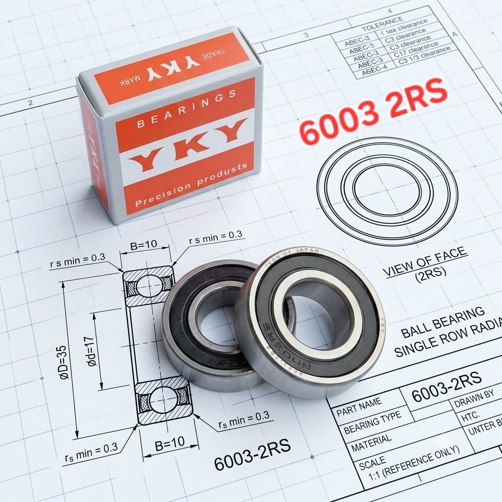 Hộp 10 vòng bi 6003 2RS YKY (cốt 17x35x10mm)