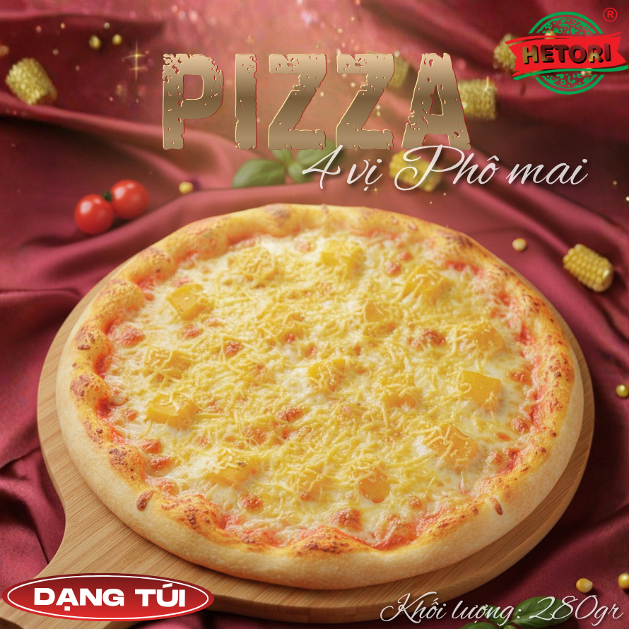 [HỎA TỐC HCM] - Pizza 4 Phô Mai - Mozzarella, Cheddar, Gouda và Edam (DẠNG TÚI) - 280gram