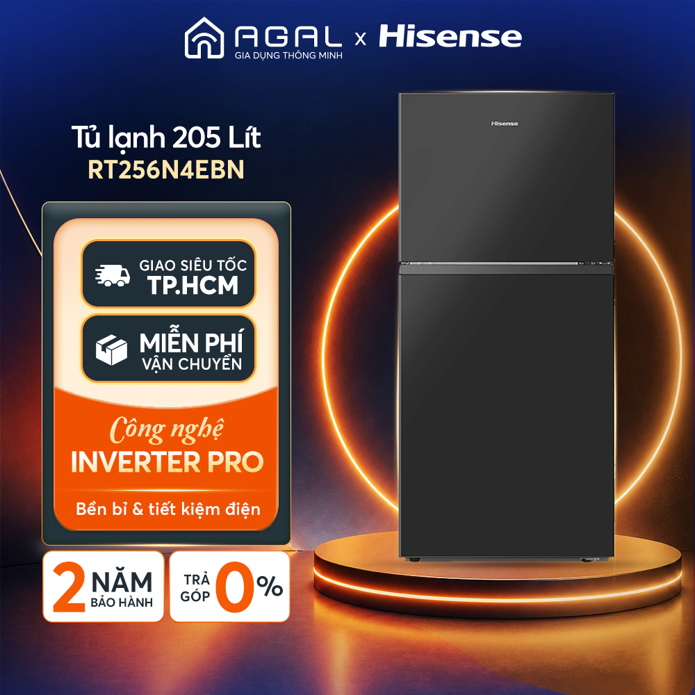 Tủ lạnh Hisense 205 lít RT256N4EBN, Tủ Lạnh Ngăn Đông Trên, Công Nghệ Inverter Pro