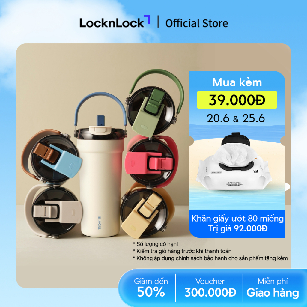 Bình giữ nhiệt phủ sứ LocknLock Blissoul cafe ceramic tumbler LHC4440 có quai xách dung tích 700ml - 6 Màu | BigBuy360 - bigbuy360.vn