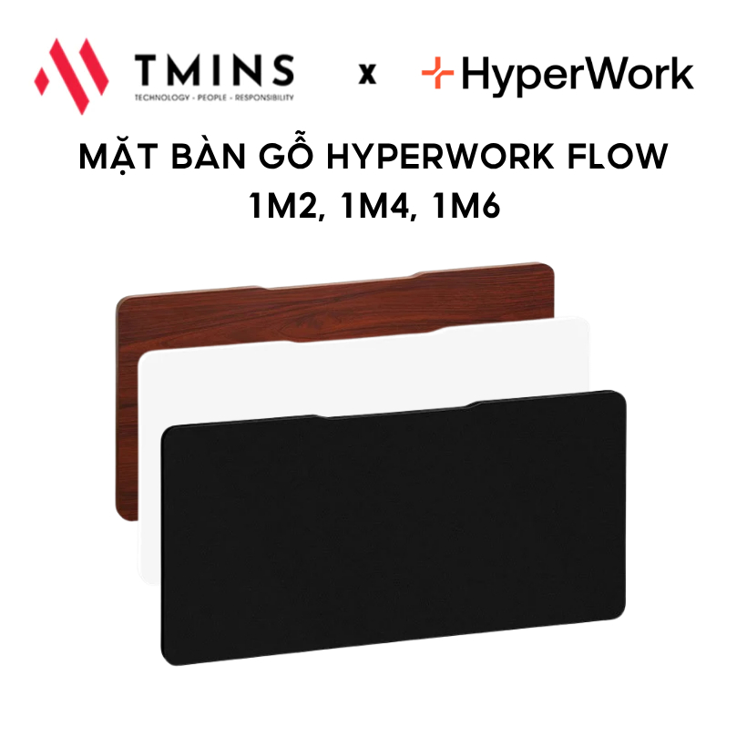 Mặt bàn gỗ HyperWork Flow 1m2, 1m4, 1m6 (Bo góc) - Hàng chính hãng