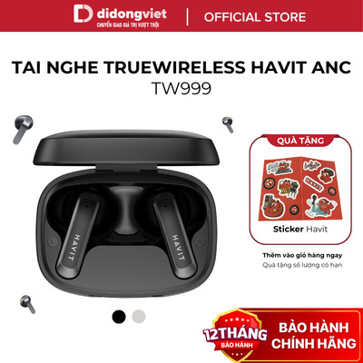 [ĐỘC QUYỀN] Tai Nghe Không Dây Bluetooth Havit TW999 - Âm Thanh HI-FI, Khử Tiếng Ồn, Pin Trâu - Hàng Chính Hãng
