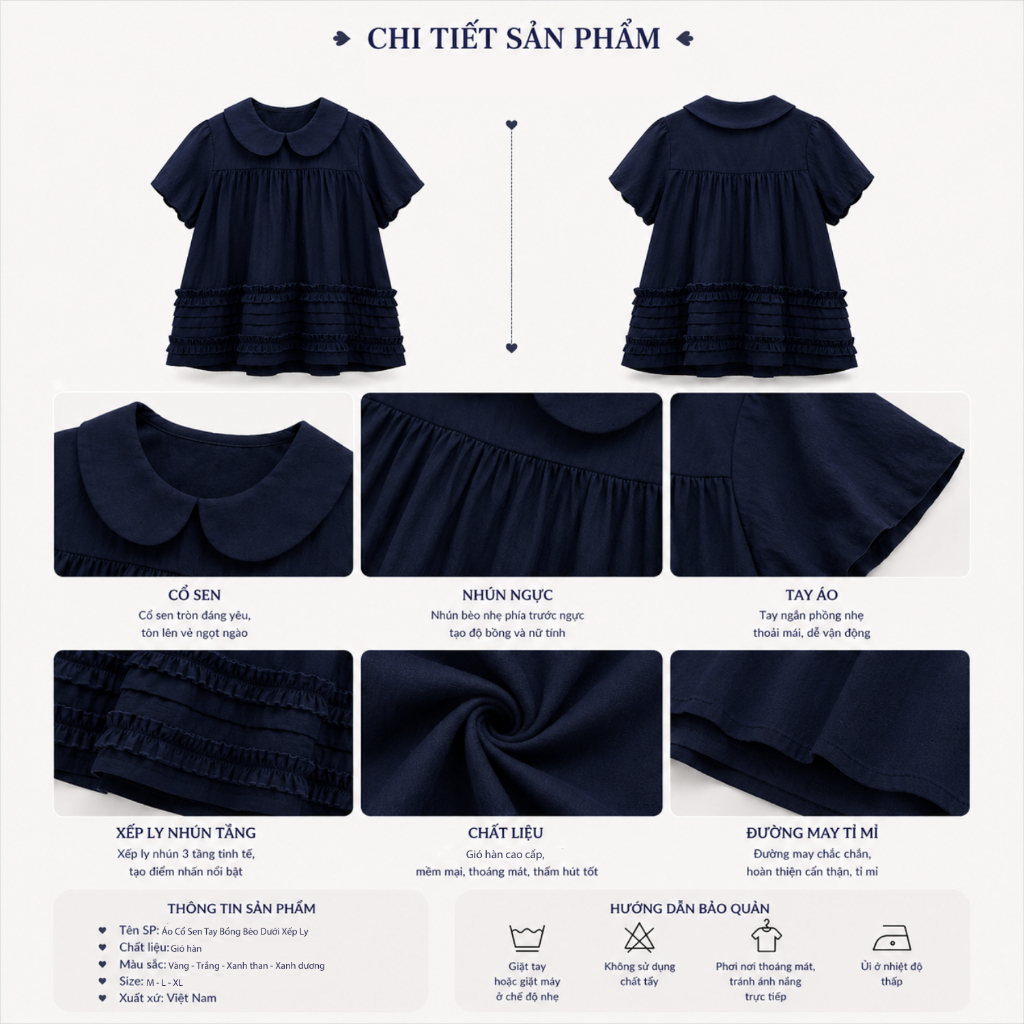 Áo Cổ Sen Tay Bồng Bèo Dưới Xếp Ly A860 Su Chang Thời Trang Nữ | BigBuy360 - bigbuy360.vn