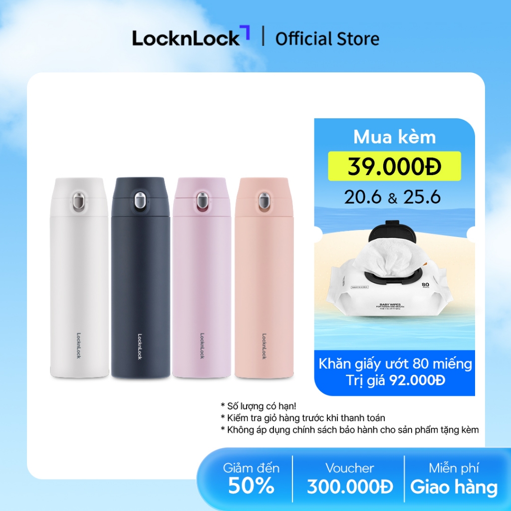 Bình giữ nhiệt Lock&Lock Feather Light One Touch 500ml LHC3257 (4 màu)