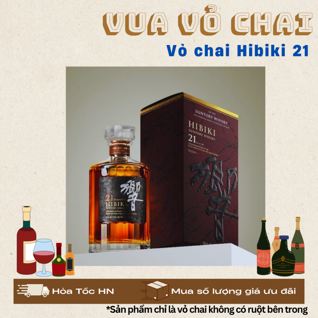VỎ CHAI HIBIKI 21 NHẬT BẢN, [NEW 99%]