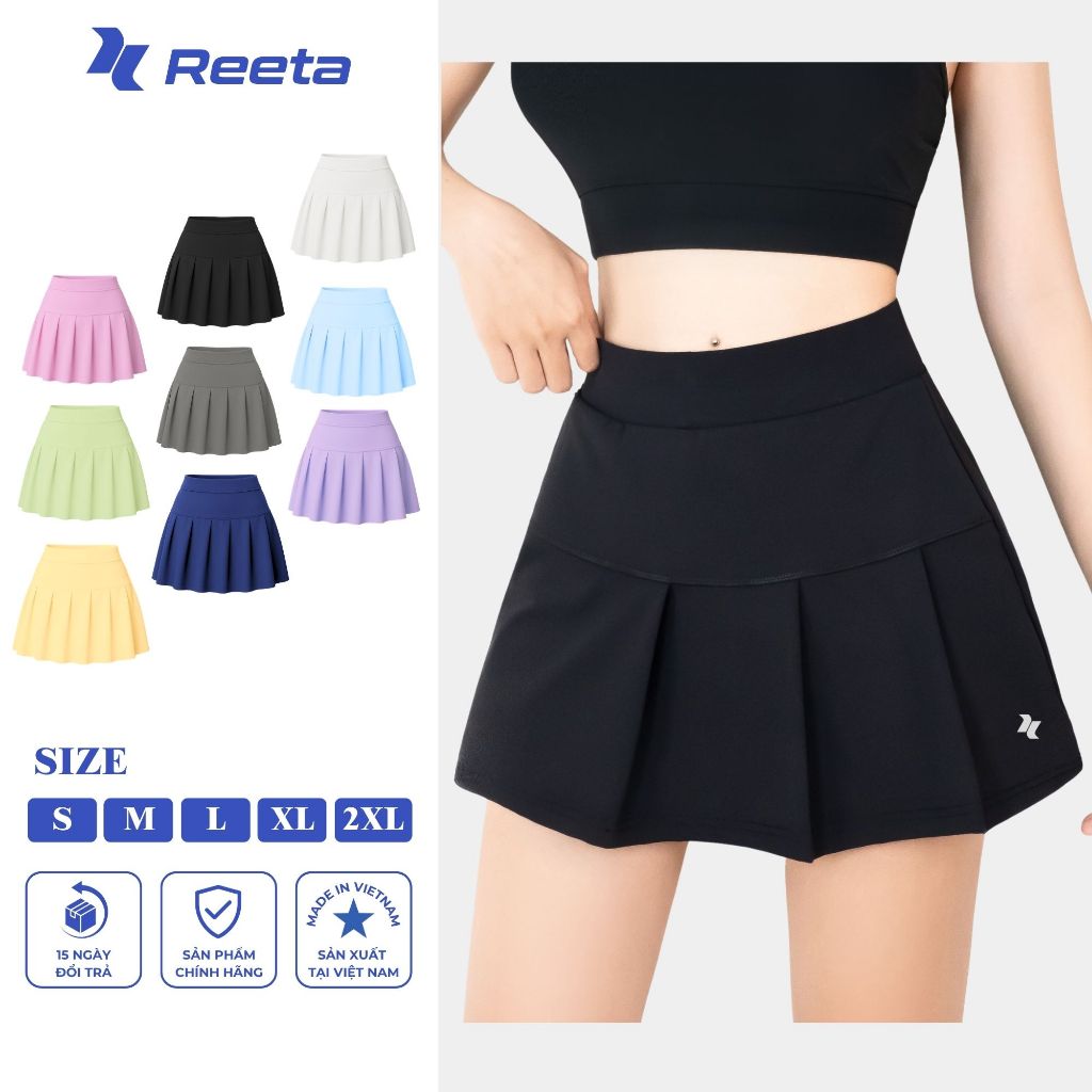 Chân váy pickle ball xếp ly thể thao 2 lớp Reeta chất vải co giãn mềm mịn tập pickle ball, golf, tennis,cầu lông…-A014 | BigBuy360 - bigbuy360.vn