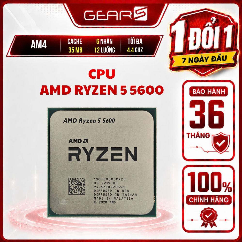 [FULL VAT]] CPU AMD RYzen 5 5600 tray  Bảo hành 36 Tháng