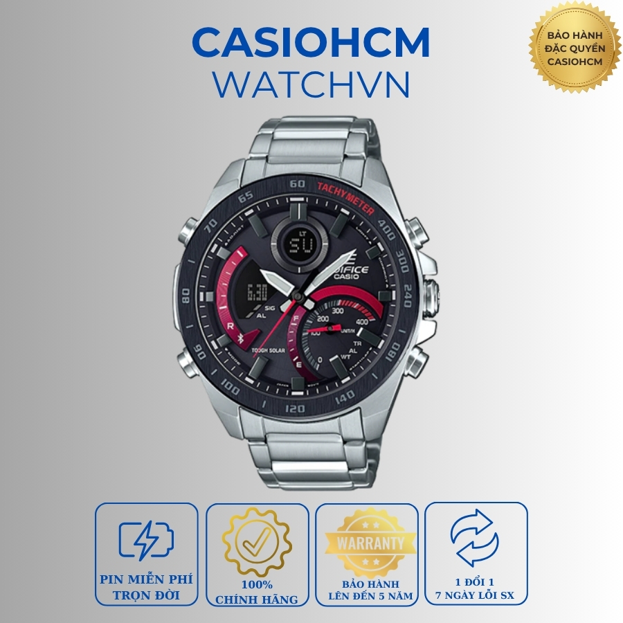 Đồng hồ nam Casio Edifice ECB-900DB-1ADR CHÍNH HÃNG - Bluetooth | Năng lượng mặt trời | ECB-900DB-1A