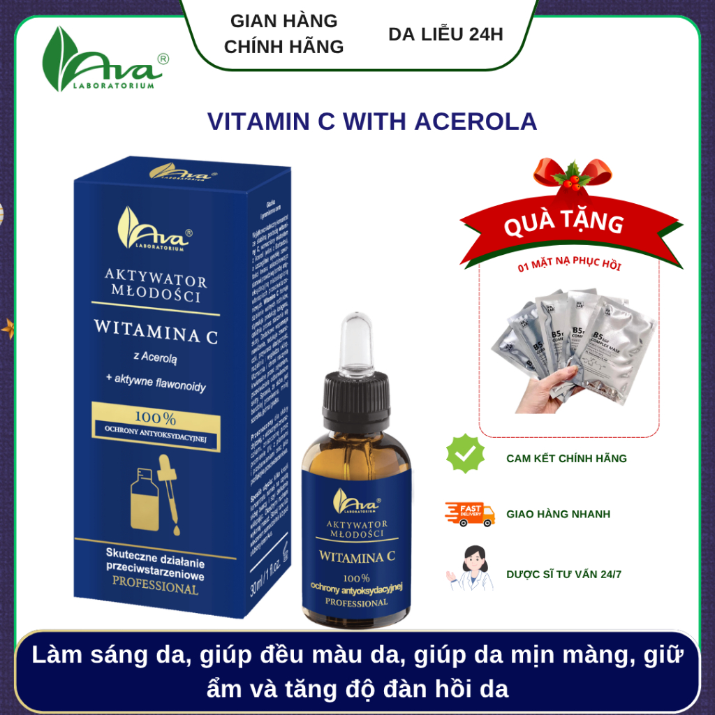 ✅ Ava Laboratorium Ava Vitamin C Youth Activator With Acerola Serum dưỡng sáng chống lão hoá