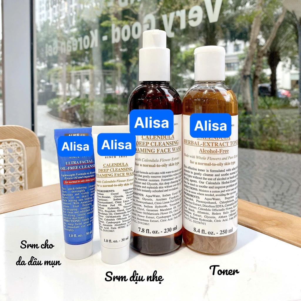 Bộ Sản Phẩm Sữa Rửa Mặt , Toner Hoa Cúc K/i/e/h/l/s - ALISA