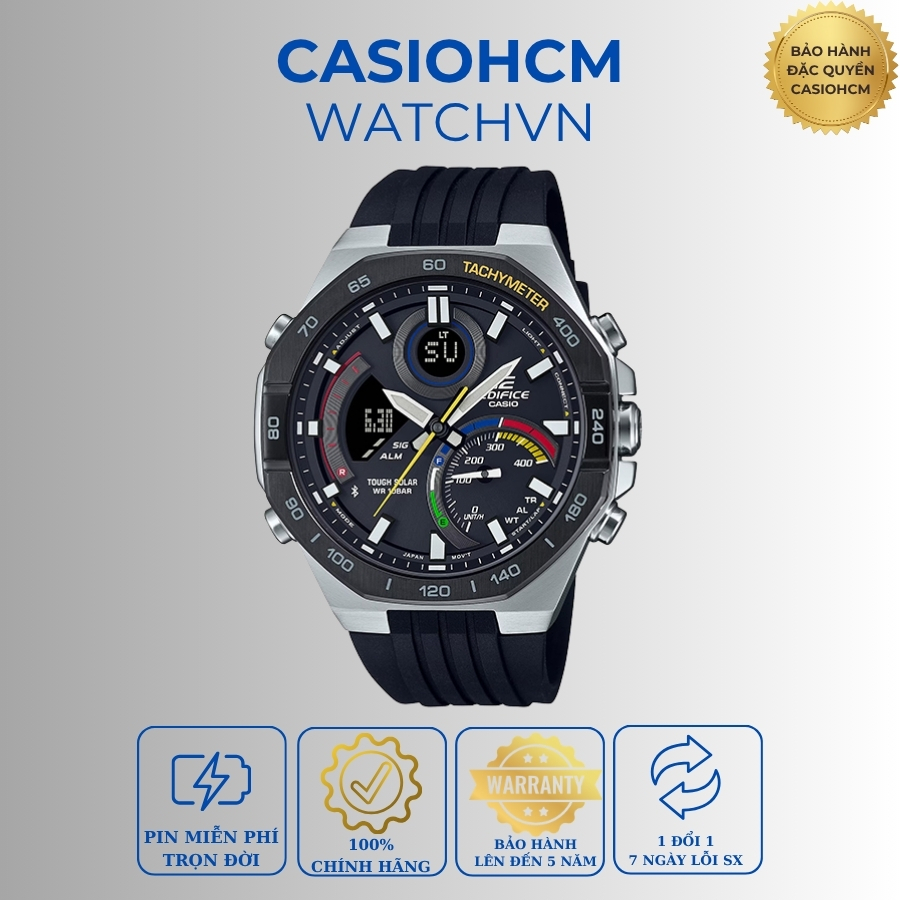 Đồng Hồ Nam Dây Cao Su Casio Edifice ECB-950MP-1ADF Bluetooth - Năng lượng mặt trời