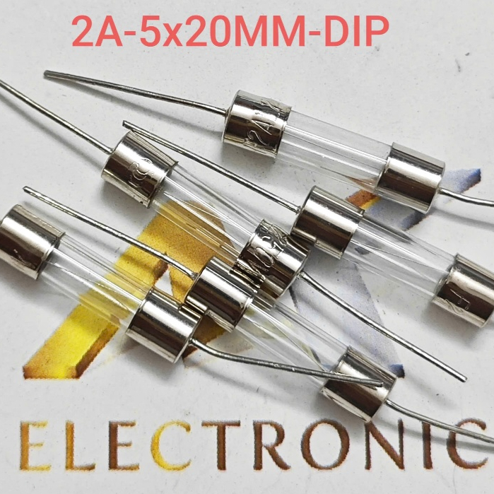 (Combo 10 cái) Cầu chì 2A - Cầu chì ống thủy tinh chân cắm 2A Kích thước 5 x 20mm (combo)