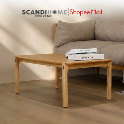Olivé, Bàn trà kết hợp Gỗ Ash và Gỗ cao su phủ Veneer sồi, 910x500x355mm (Ngang x Sâu x Cao) By SCANDI HOME