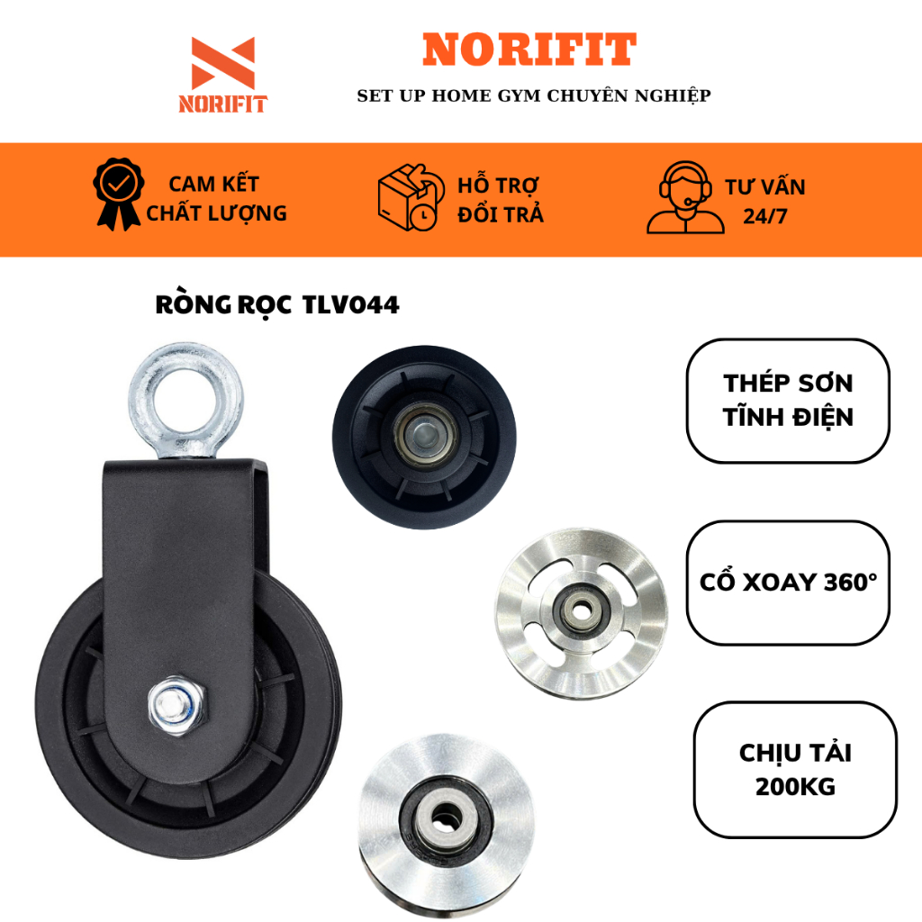 Ròng Rọc Tập Gym Xoay 360 Độ, Bánh Xe Ròng Rọc, Bánh Puli, Bánh Dẫn Dây, Bánh Xe Kéo Dây, Buli Chịu 