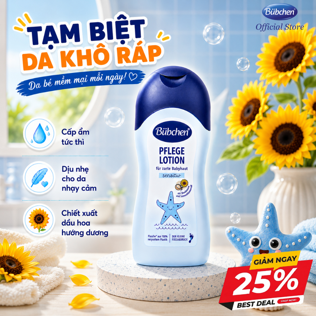 Sữa Dưỡng Thể Bubchen Pflege Lotion Dưỡng Da Cho Trẻ Từ Sơ Sinh 400ml