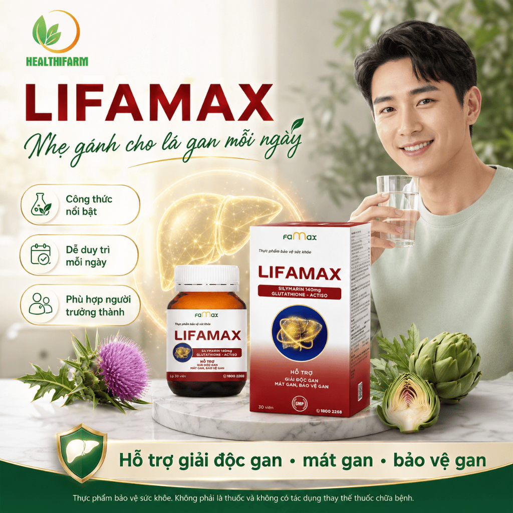 [CHÍNH HÃNG] Viên Uống Giải Độc Gan LIFAMAX - Hạ Men Gan, Mát Gan, Thanh Lọc Cơ Thể