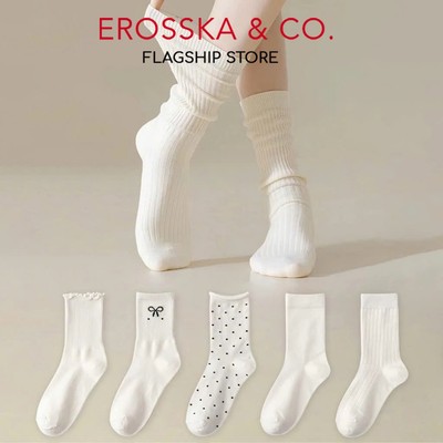 Erosska - Tất cổ cao nữ chất liệu vải mềm mại, vớ nữ basic dễ phối đồ - TAT