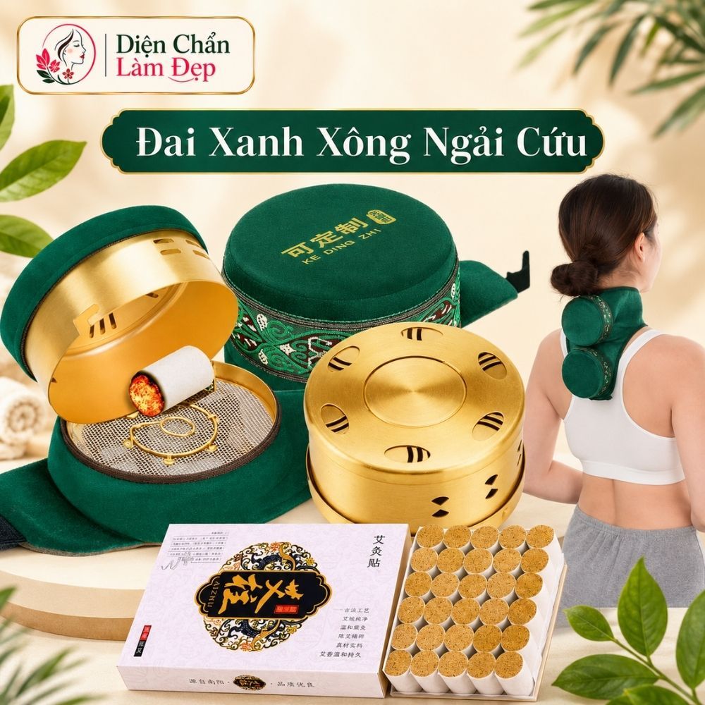 Đai Xông Ngải Cứu Kèm Lư Đồng/Lư Bạc Giữ Nhiệt | Giữ Ấm Lâu, Giảm Đau Mỏi, Thư Giãn Cơ Thể Thiết Bị 