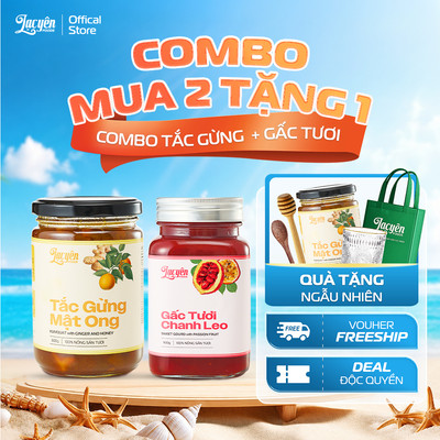 [Combo Tắc Gừng-Gấc] Lạc Yên Foods Gồm Tắc Gừng Mật Ong + Gấc Chanh Leo + Kèm Quà Tặng