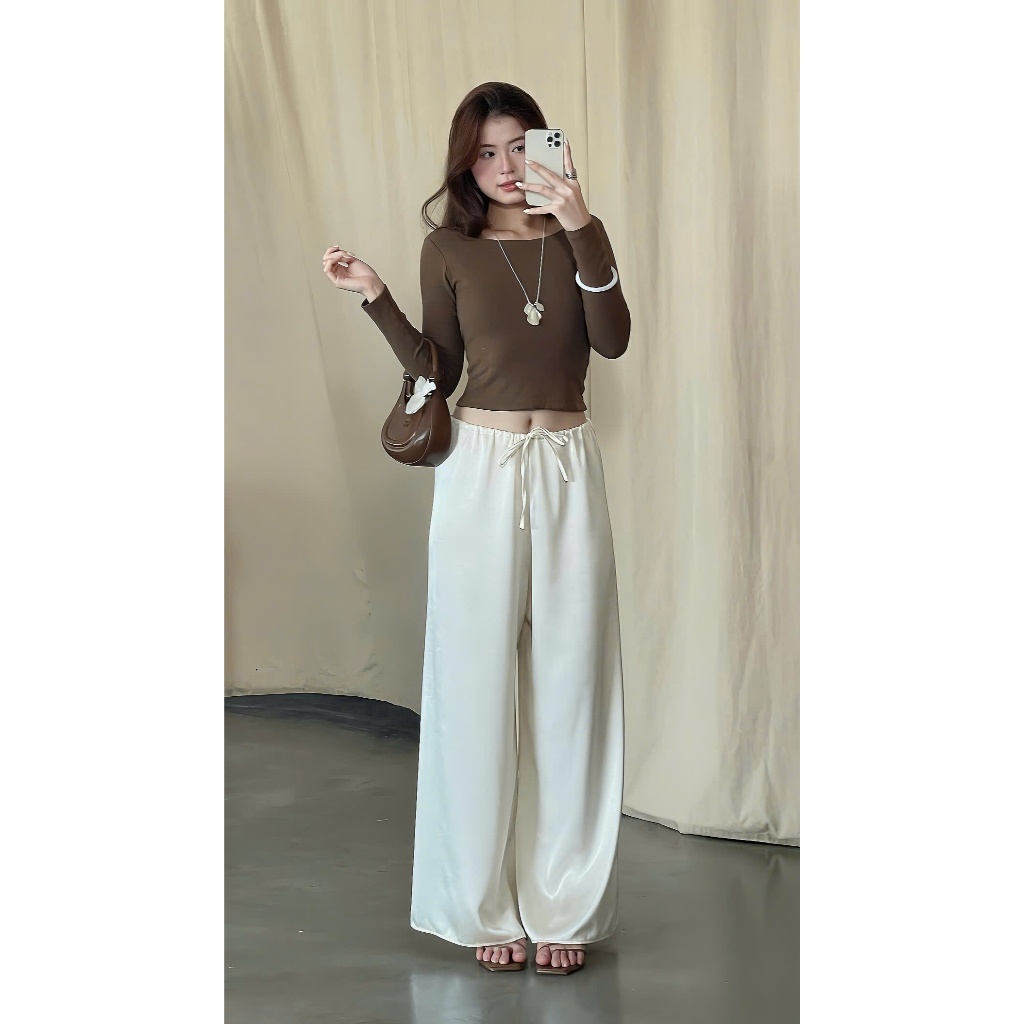 [GIÁ SỐC] Quần Lụa Ống Suông Dây Rút La Boutique SS26 - QD005-2604LAT | BigBuy360 - bigbuy360.vn