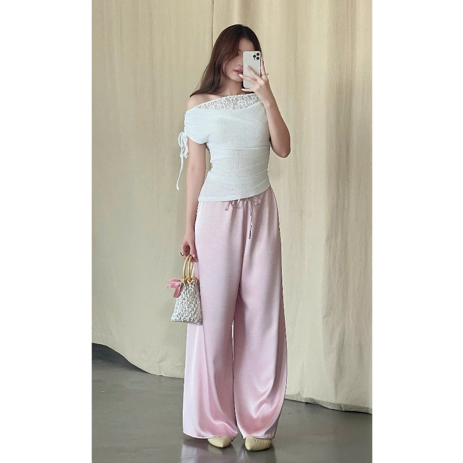 [GIÁ SỐC] Quần Lụa Ống Suông Dây Rút La Boutique SS26 - QD005-2604LAT | BigBuy360 - bigbuy360.vn